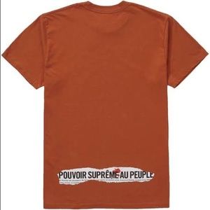 Supreme headline tee (pouvoir au peuple) rust M